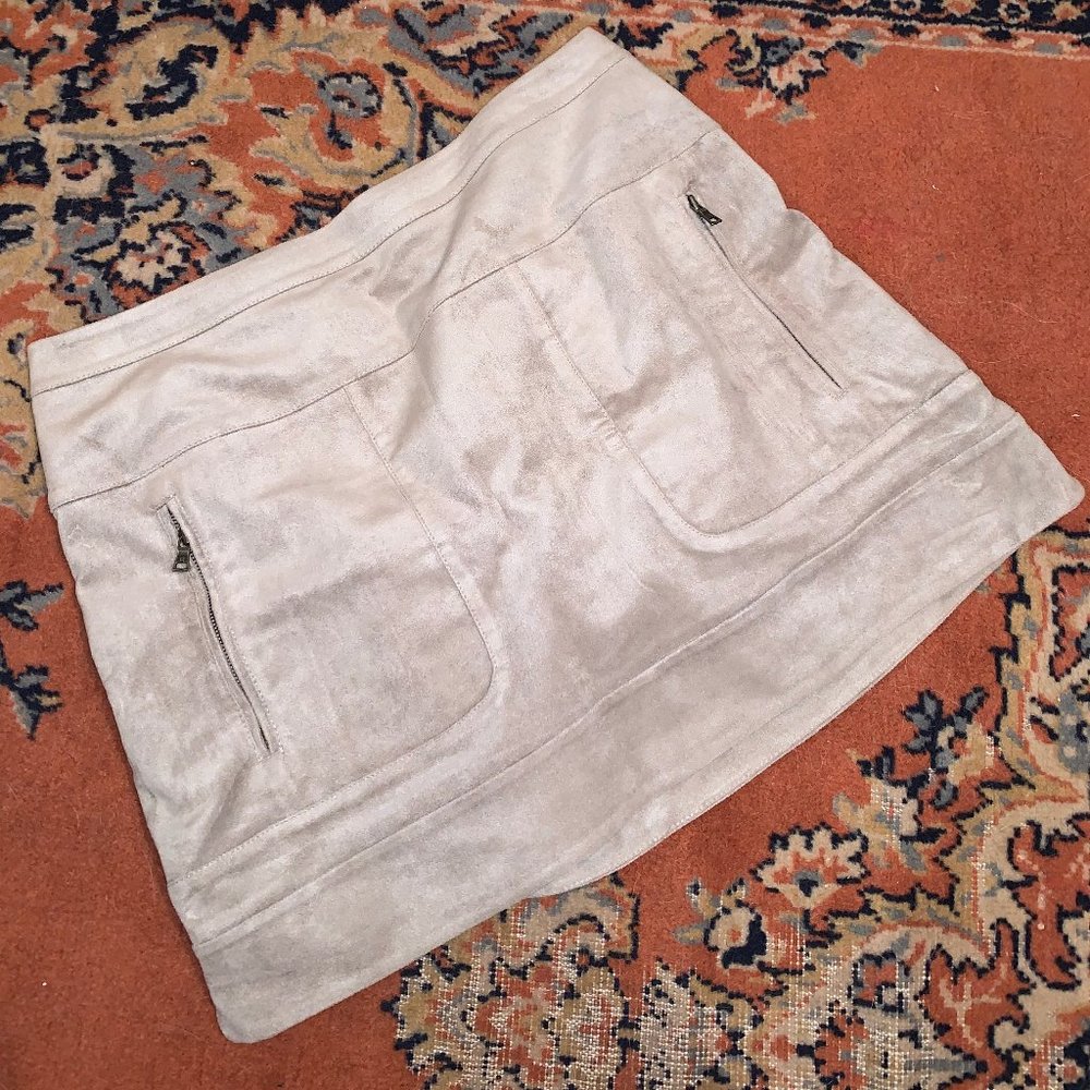 BCBG Desyree Faux-Suede Miniskirt
